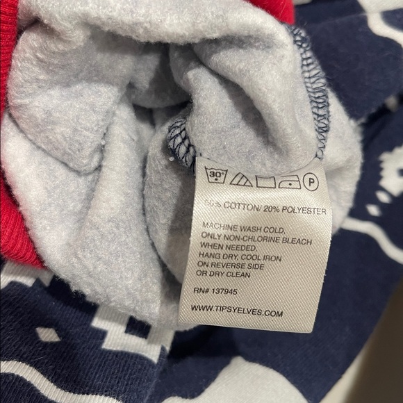 Tipsy Elves Men’s Reindeer Sweatshirt Jumpsuit SZ M Navy Red White - Picture 7 of 7